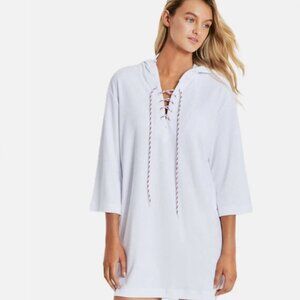 Seafolly Ladies White Beach Basics Lace Up Towelling Cover Up S